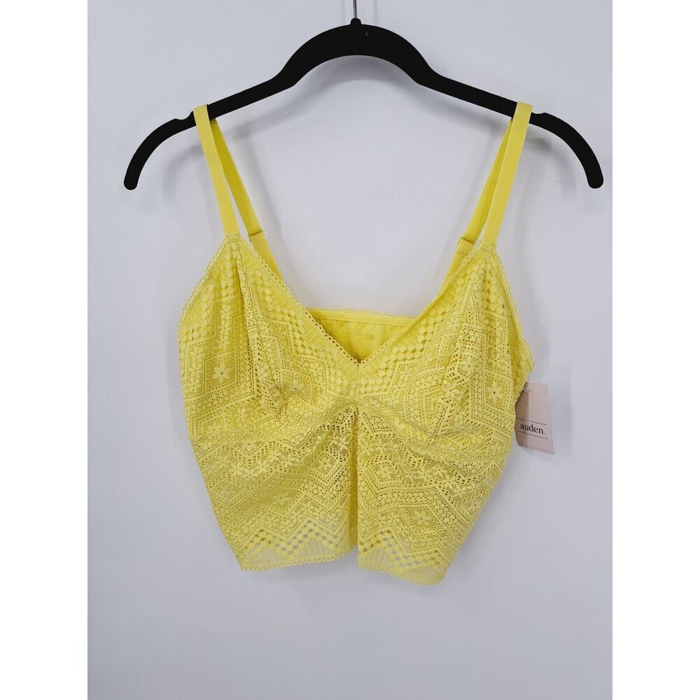 NWT Auden Yellow long Line Adjustable Strap Bralette In Size XS